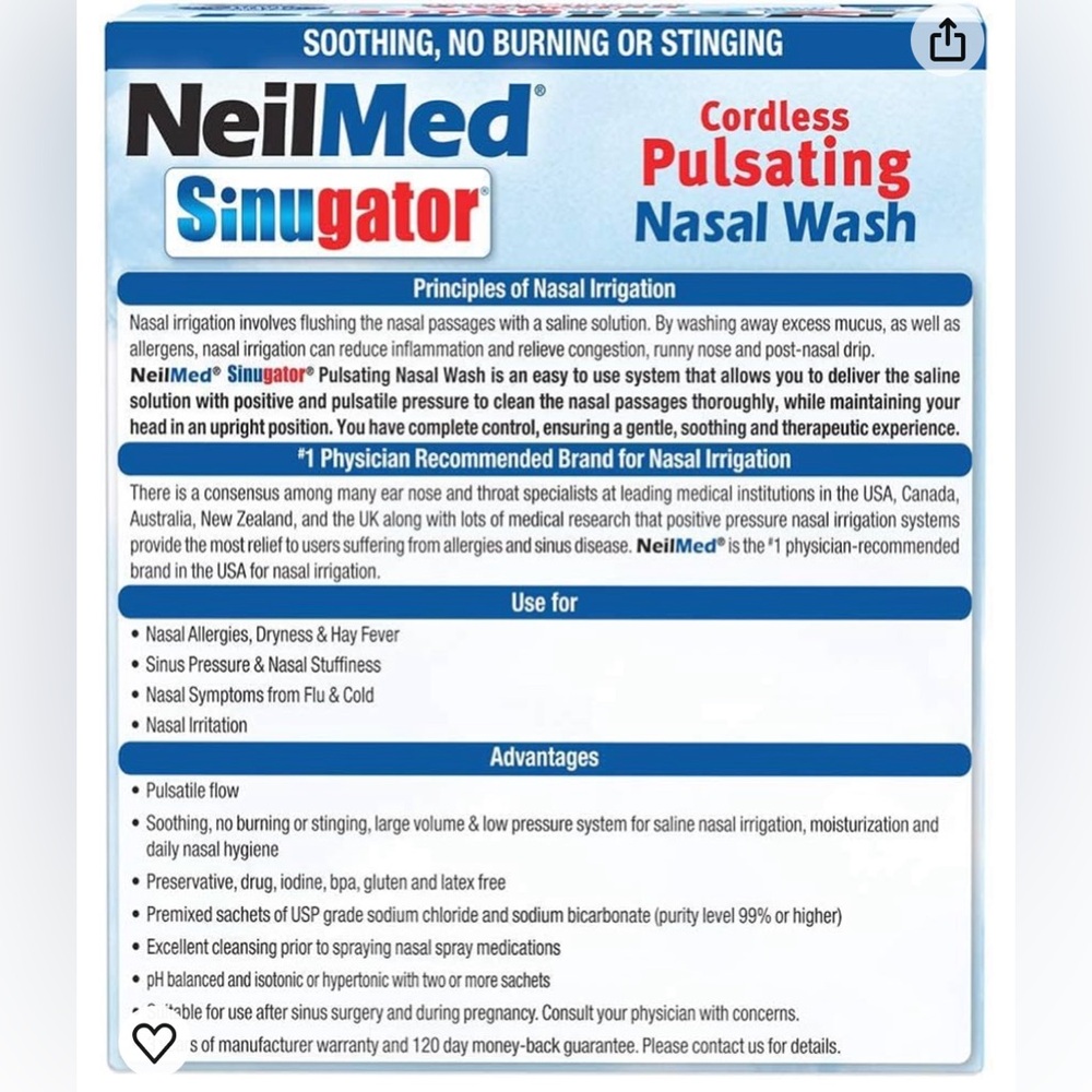 NeilMed Sinugator Cordless Pulsating Nasal Wash NIB! - Picture 7 of 10